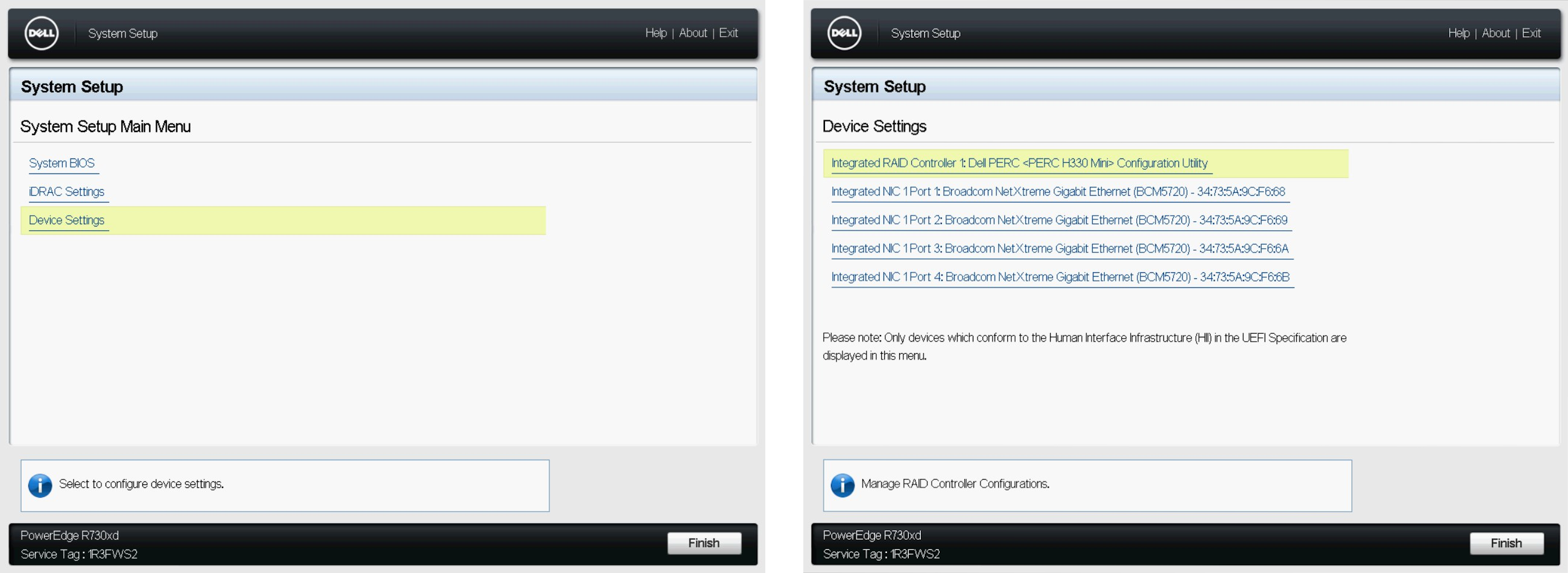 BIOS Dell PowerEdge R730XD