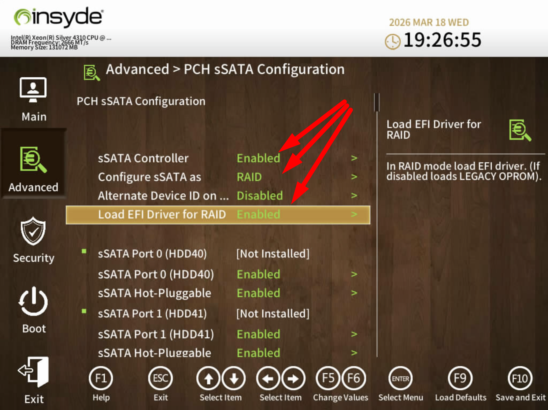 sSATA Configuration